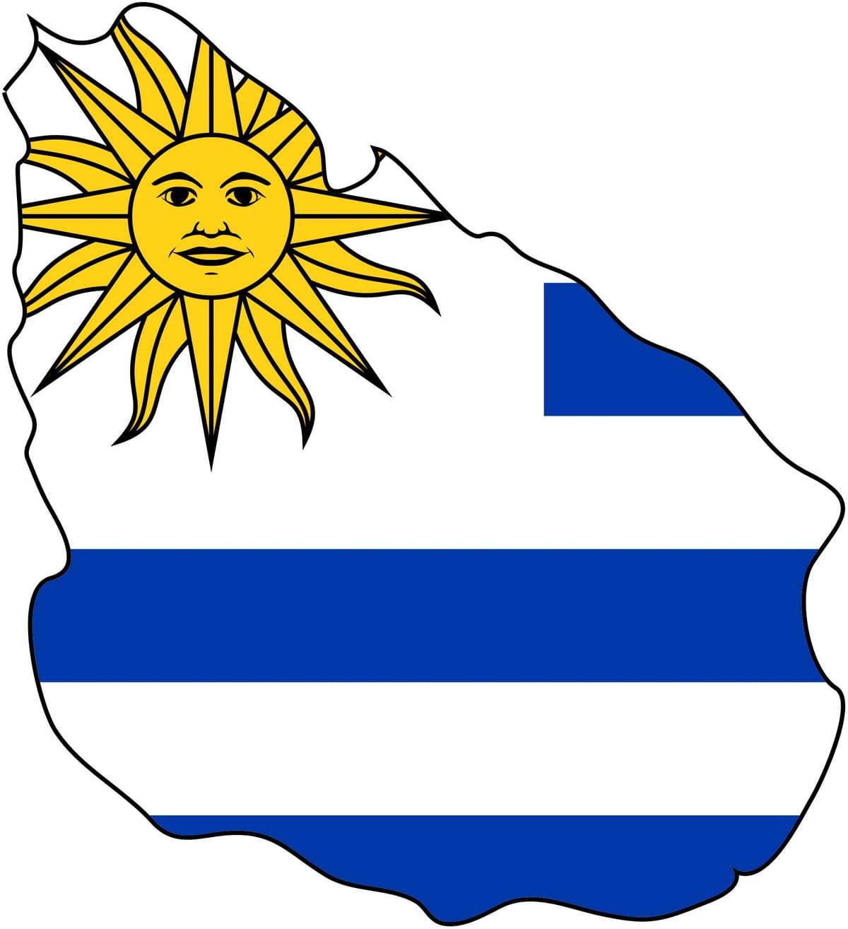 Harta e Uruguajit flamurit