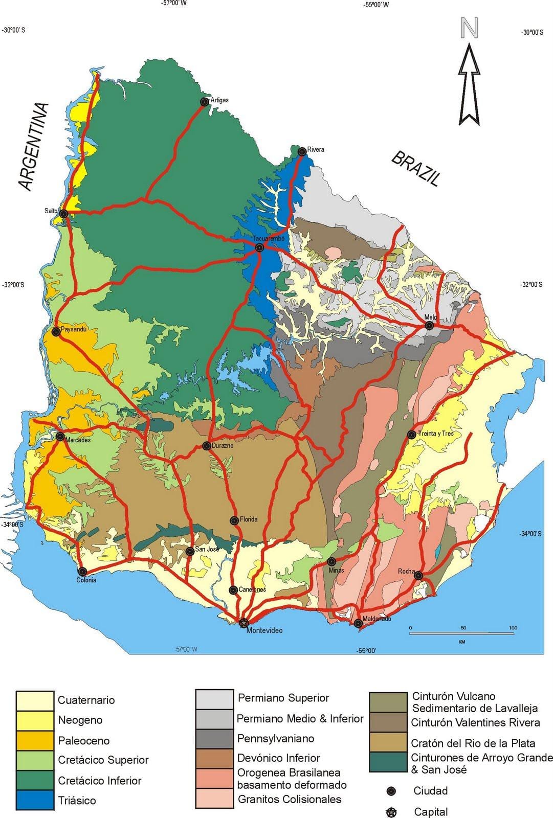 Harta e Uruguajit klimës