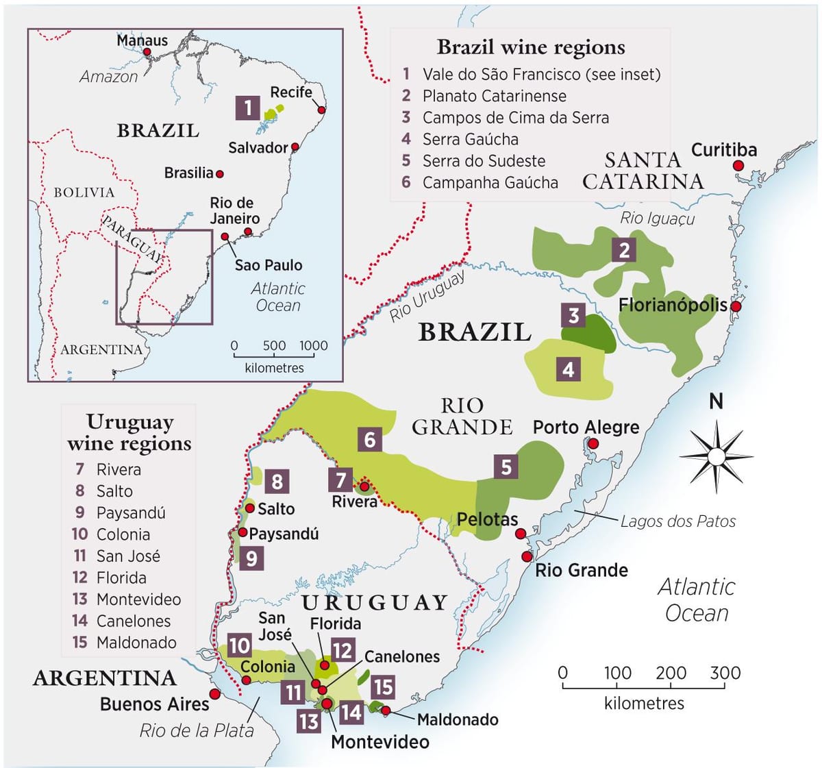 Harta e Uruguajit verë