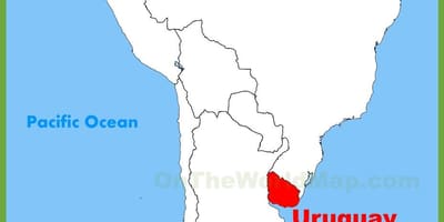 Harta e Uruguajit amerikën e jugut