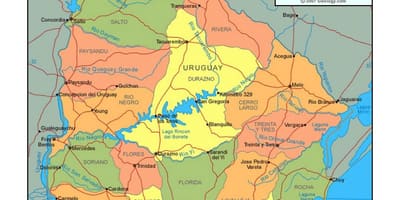 Harta e Uruguajit politike
