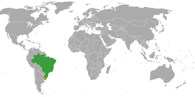 Uruguaj vendndodhjen në hartë të botës